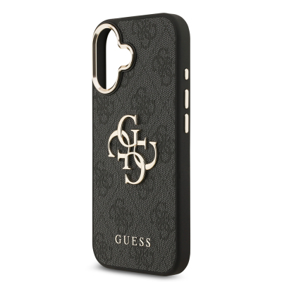Apple iPhone 17 Case Guess Original Licensed Gold Metal Camera Frame 4G Patterned Metal Big 4G and Text Logo Cover - 16