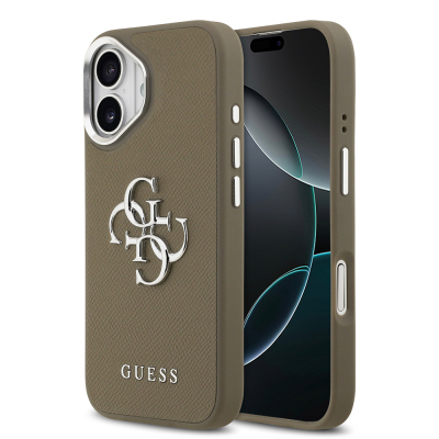 Apple iPhone 17 Case Guess Original Licensed Grained 4G Metal Large Logo Cover - 1
