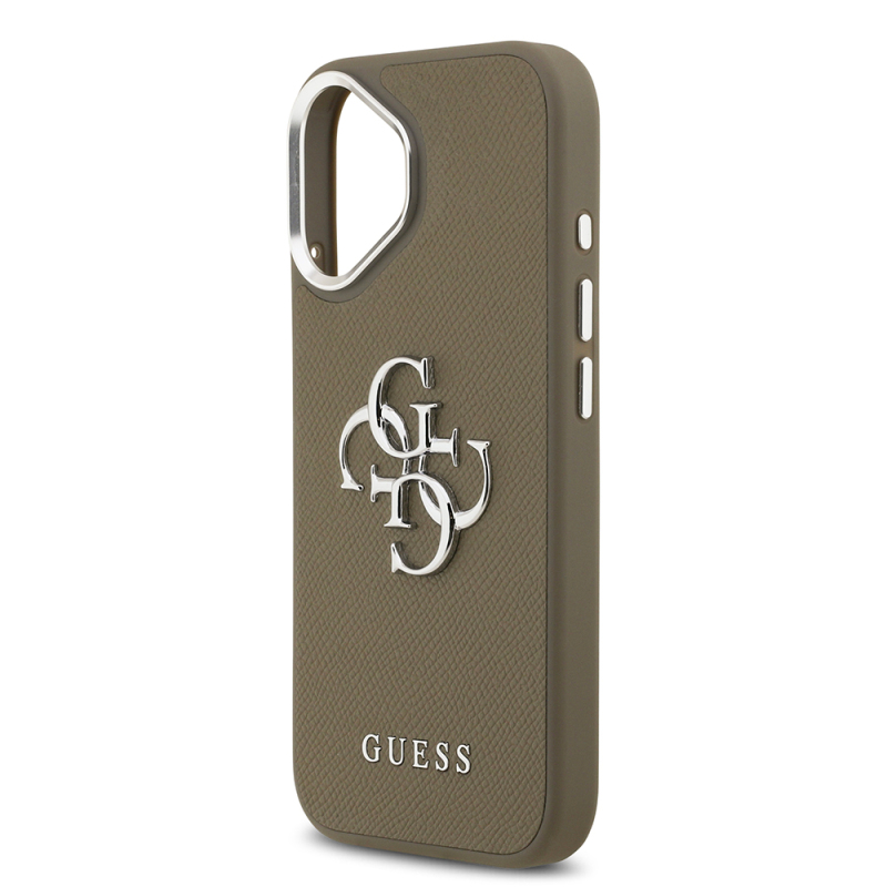 Apple iPhone 17 Case Guess Original Licensed Grained 4G Metal Large Logo Cover - 7