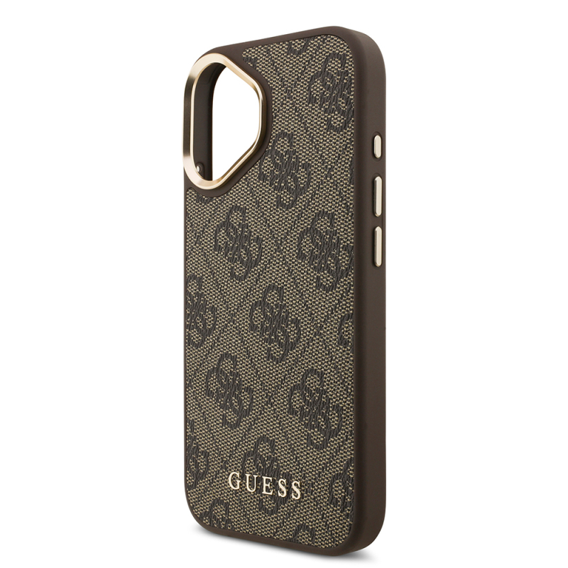Apple iPhone 17 Case Guess Original Licensed M-safe Charging Feature 4G Metal Large Logo Card Holder Cover - 17