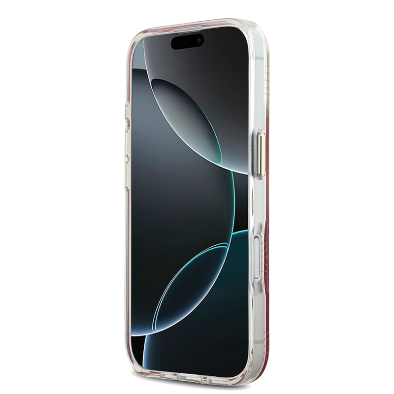 Apple iPhone 17 Case Guess Original Licensed M-safe Charging Feature Glittery Peony Patterned Silicone Cover - 14