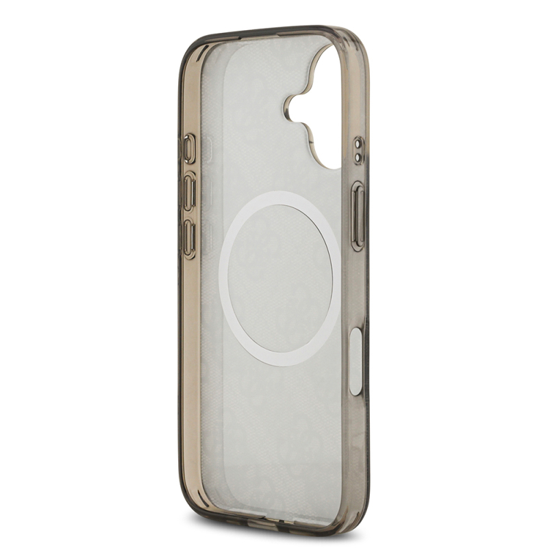 Apple iPhone 17 Case Guess Original Licensed M-Safe Charging Feature IML Peony and 4G Patterned Classic Logo Cover - 10