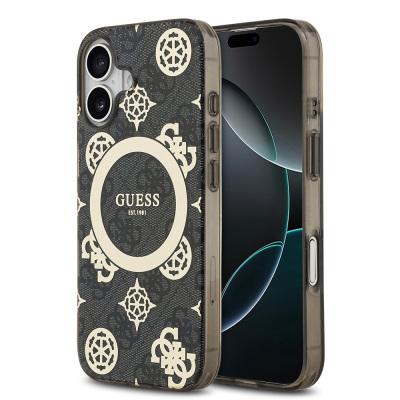 Apple iPhone 17 Case Guess Original Licensed M-Safe Charging Feature IML Peony and 4G Patterned Classic Logo Cover - 2