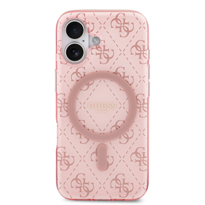 Apple iPhone 17 Case Guess Original Licensed M-Safe Charging Feature IML Printed Classic Logo 4G Patterned Cover - 5