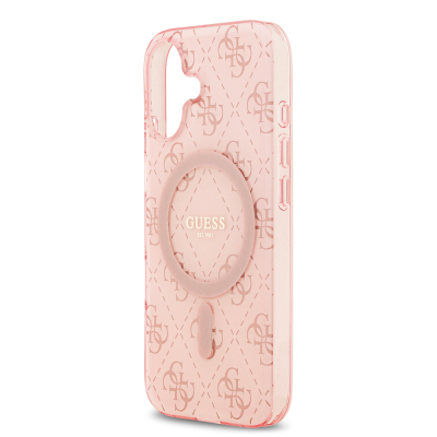 Apple iPhone 17 Case Guess Original Licensed M-Safe Charging Feature IML Printed Classic Logo 4G Patterned Cover - 8