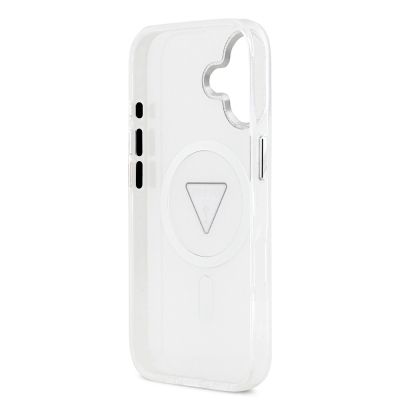 Apple iPhone 17 Case Guess Original Licensed M-Safe Charging Feature IML Printed Triangle Logo Metal Camera Frame Cover - 15