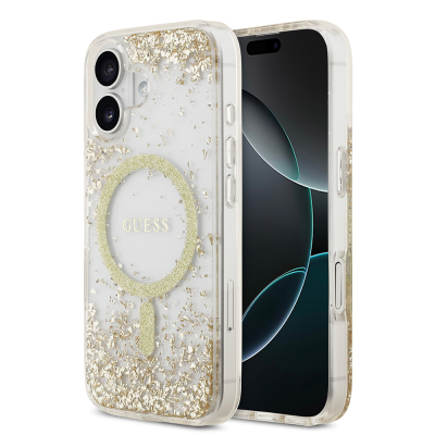 Apple iPhone 17 Case Guess Original Licensed M-safe Charging Transparent Resin Bottom Cover - 1