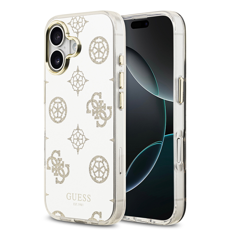 Apple iPhone 17 Case Guess Original Licensed Metal Camera Frame Glitter Mirror Cover - 2