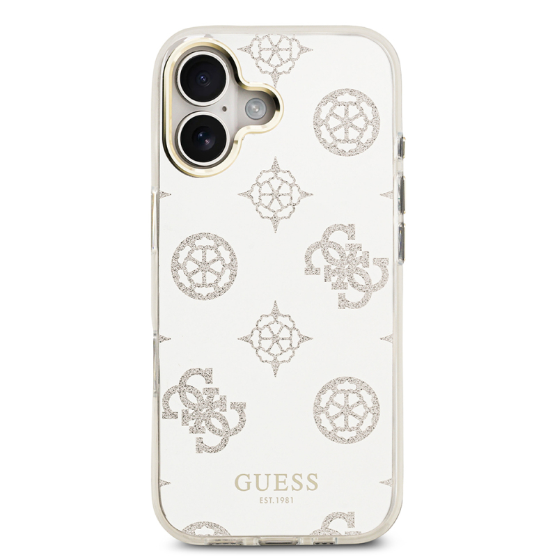 Apple iPhone 17 Case Guess Original Licensed Metal Camera Frame Glitter Mirror Cover - 12