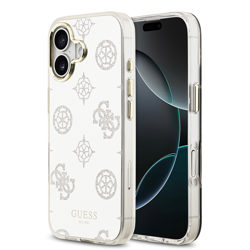 Apple iPhone 17 Case Guess Original Licensed Metal Camera Frame Glitter Mirror Cover - 3
