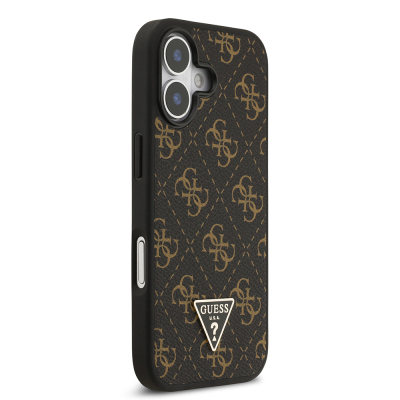 Apple iPhone 17 Case Guess Original Licensed PU Leather 4G Patterned Triangle Logo Cover - 3