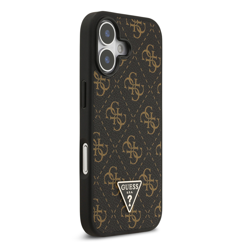 Apple iPhone 17 Case Guess Original Licensed PU Leather 4G Patterned Triangle Logo Cover - 3