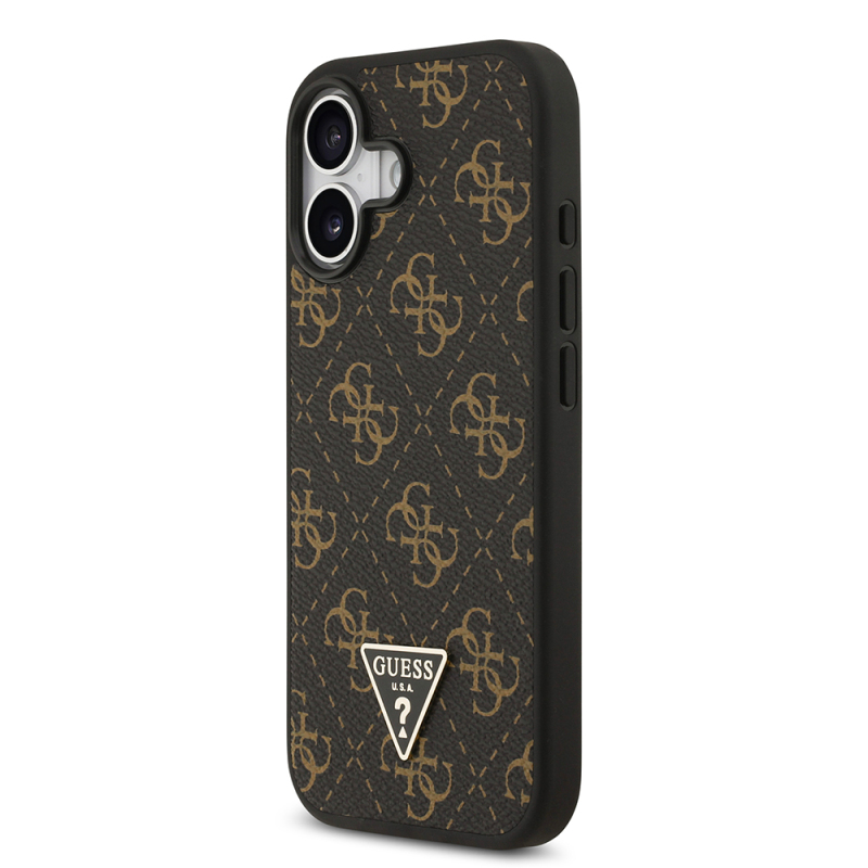 Apple iPhone 17 Case Guess Original Licensed PU Leather 4G Patterned Triangle Logo Cover - 7