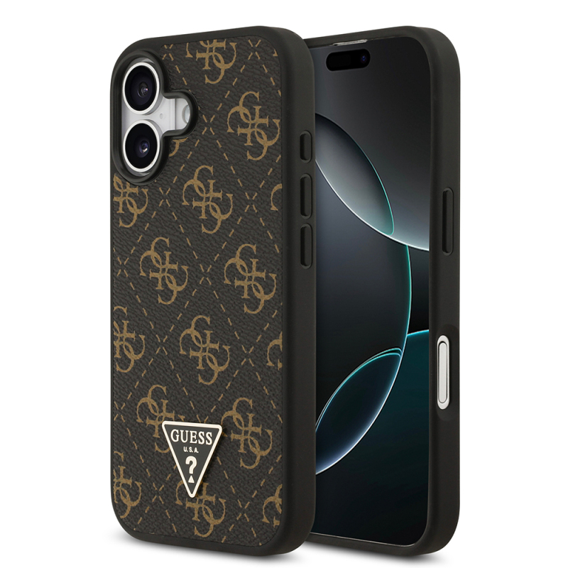 Apple iPhone 17 Case Guess Original Licensed PU Leather 4G Patterned Triangle Logo Cover - 2