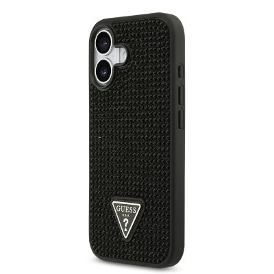 Apple iPhone 17 Case Guess Original Licensed Stone Back Triangle Logo Cover - 6