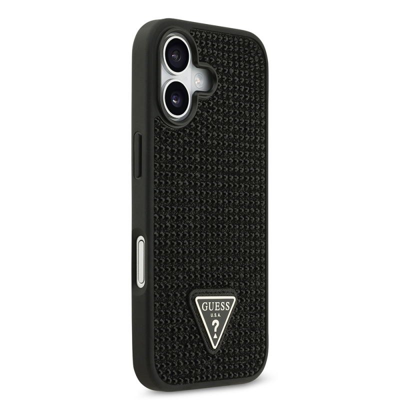 Apple iPhone 17 Case Guess Original Licensed Stone Back Triangle Logo Cover - 8