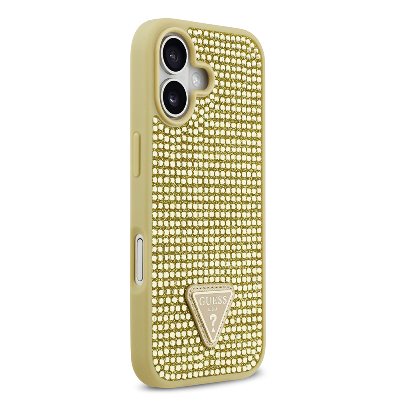 Apple iPhone 17 Case Guess Original Licensed Stone Back Triangle Logo Cover - 15