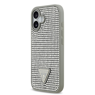 Apple iPhone 17 Case Guess Original Licensed Stone Back Triangle Logo Cover - 27