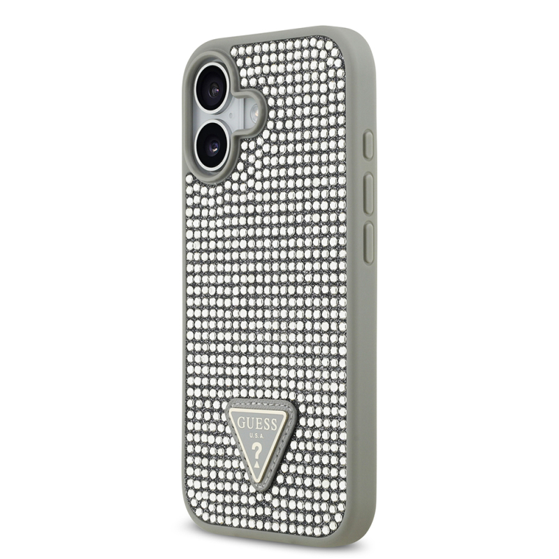 Apple iPhone 17 Case Guess Original Licensed Stone Back Triangle Logo Cover - 27
