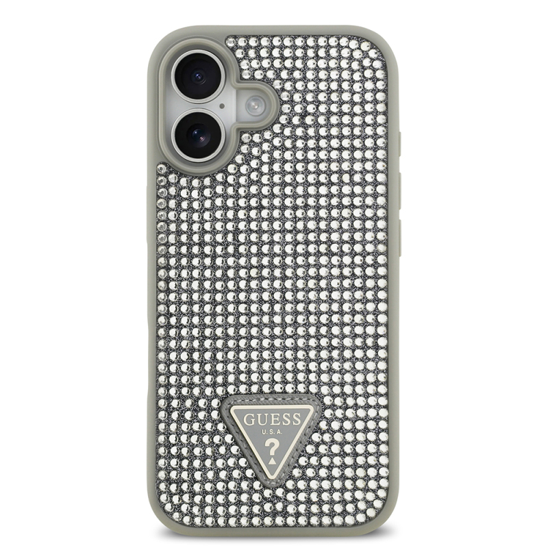 Apple iPhone 17 Case Guess Original Licensed Stone Back Triangle Logo Cover - 28