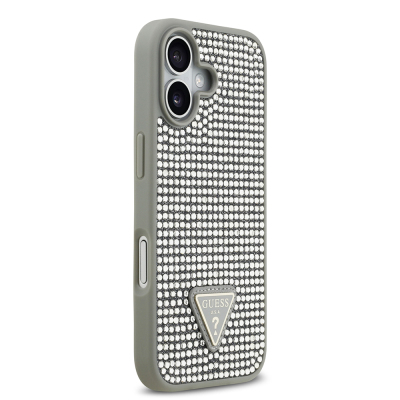 Apple iPhone 17 Case Guess Original Licensed Stone Back Triangle Logo Cover - 29