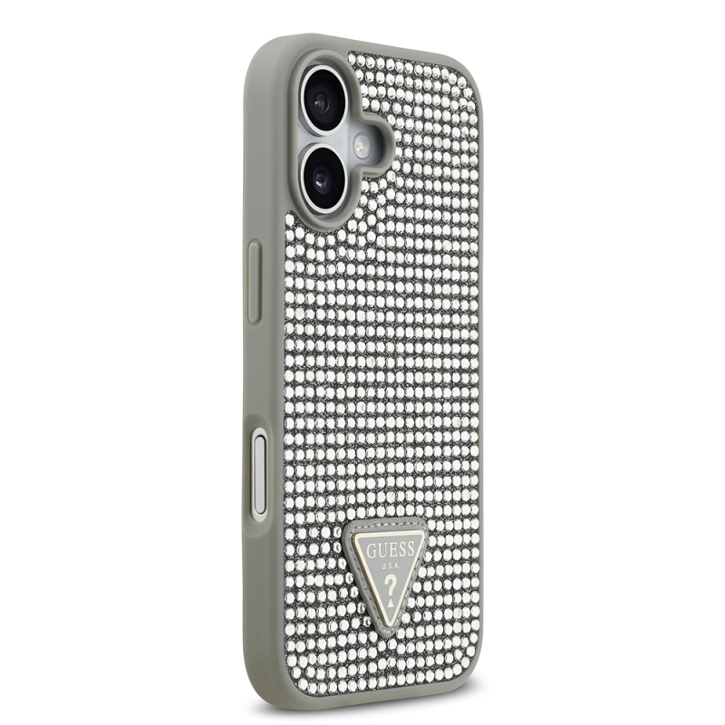 Apple iPhone 17 Case Guess Original Licensed Stone Back Triangle Logo Cover - 29