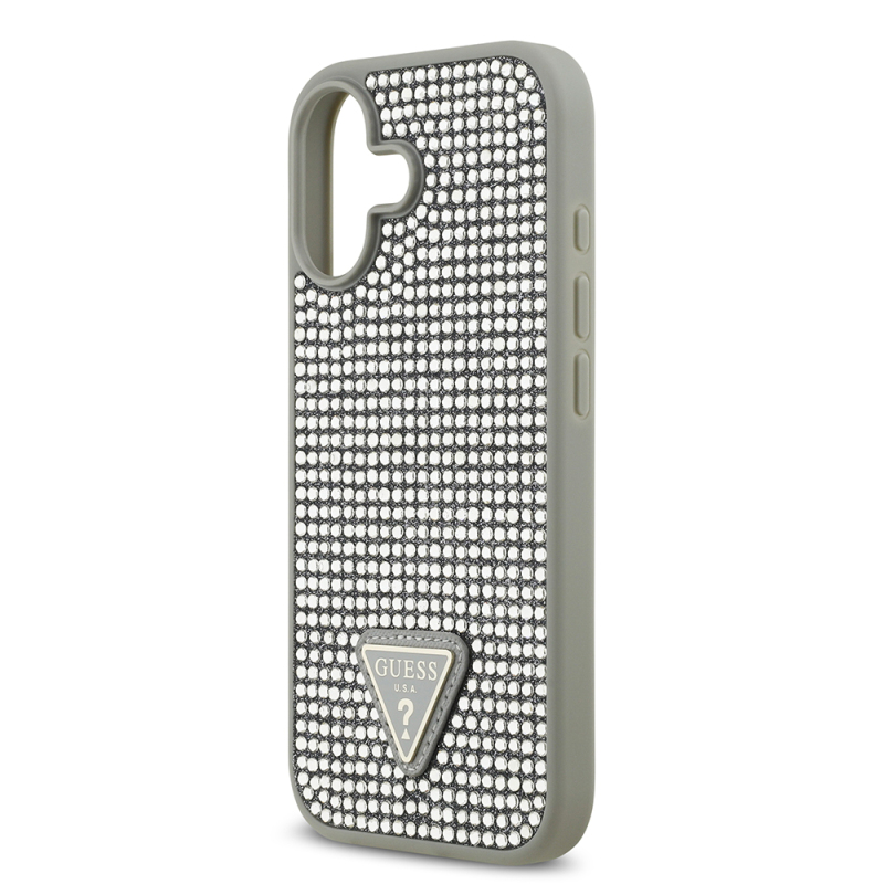 Apple iPhone 17 Case Guess Original Licensed Stone Back Triangle Logo Cover - 31