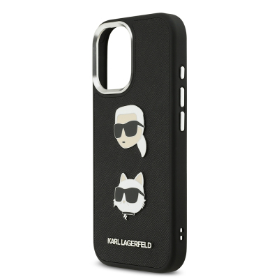 Apple iPhone 17 Case Karl Lagerfeld Original Licensed Metal Logo K&C Heads Pin Cover - 8