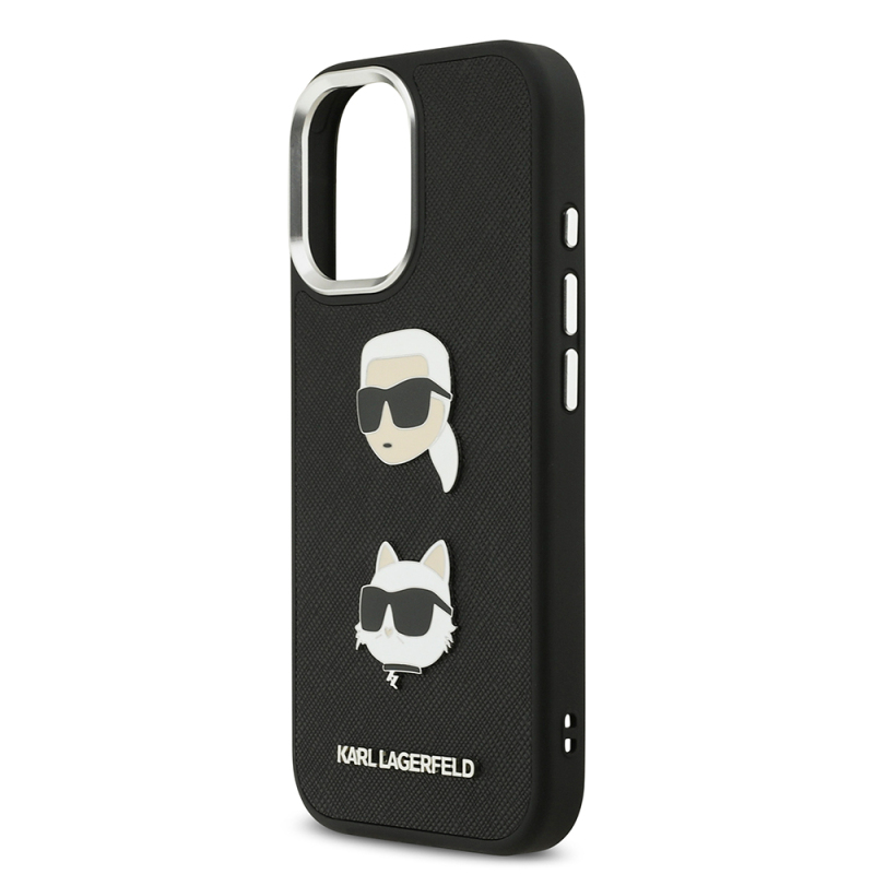 Apple iPhone 17 Case Karl Lagerfeld Original Licensed Metal Logo K&C Heads Pin Cover - 8