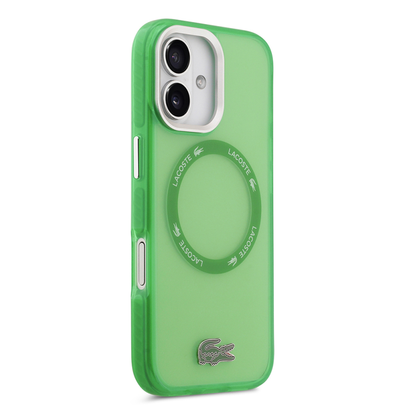 Apple iPhone 17 Case Lacoste Original Licensed M-Safe Charging Feature Iconic Crocodile Logo Frosted Cover - 13