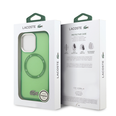 Apple iPhone 17 Case Lacoste Original Licensed M-Safe Charging Feature Iconic Crocodile Logo Frosted Cover - 24