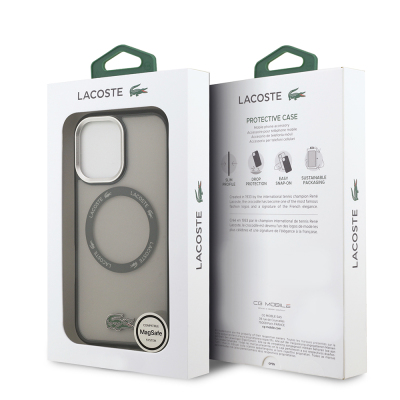 Apple iPhone 17 Case Lacoste Original Licensed M-Safe Charging Feature Iconic Crocodile Logo Frosted Cover - 25
