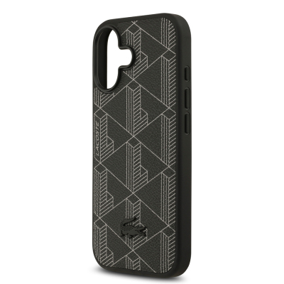 Apple iPhone 17 Case Lacoste Original Licensed M-Safe Charging Feature PU Leather Design Card Holder Mixed Monogram Pattern Cover - 4