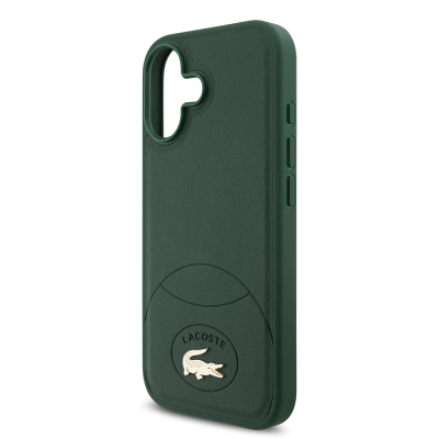 Apple iPhone 17 Case Lacoste Original Licensed M-Safe Charging Feature PU Leather Design Metal Logo Cover - 15