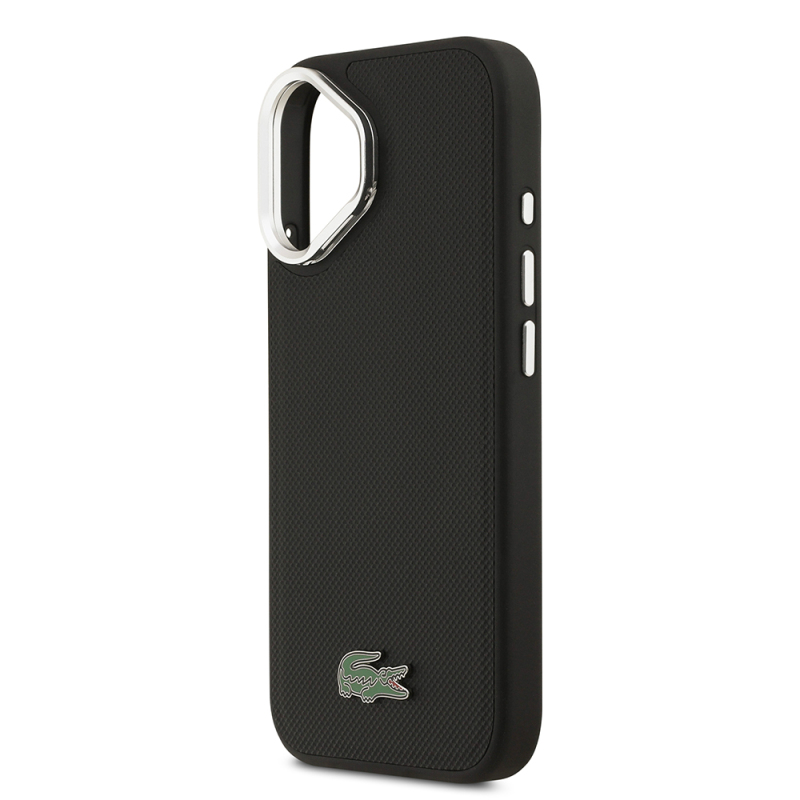 Apple iPhone 17 Case Lacoste Original Licensed M-safe Charging Feature PU Pique Pattern Stand Metal Logo Cover - 7