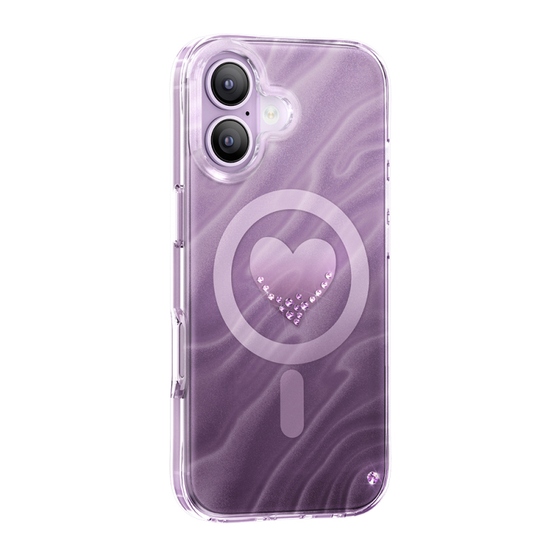 Apple iPhone 17 Case M-Safe Charging Feature Original Swarovski Crystal Embellished Zore Paris Rovix Hard PC Cover - 1
