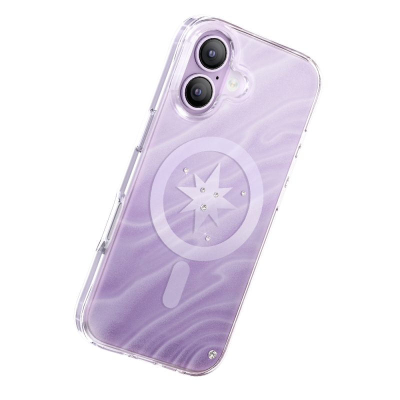 Apple iPhone 17 Case M-Safe Charging Feature Original Swarovski Crystal Embellished Zore Paris Rovix Hard PC Cover - 20