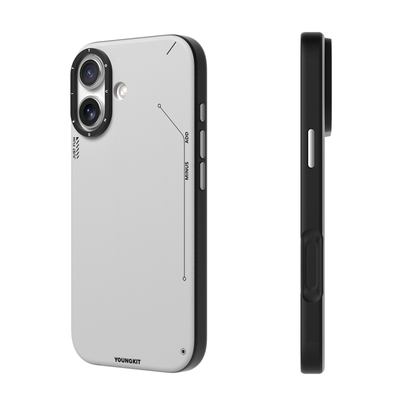 Apple iPhone 17 Case M-safe Charging Feature Simple Matte Leather Pattern Youngkit Tech Fashion Series Cover - 7