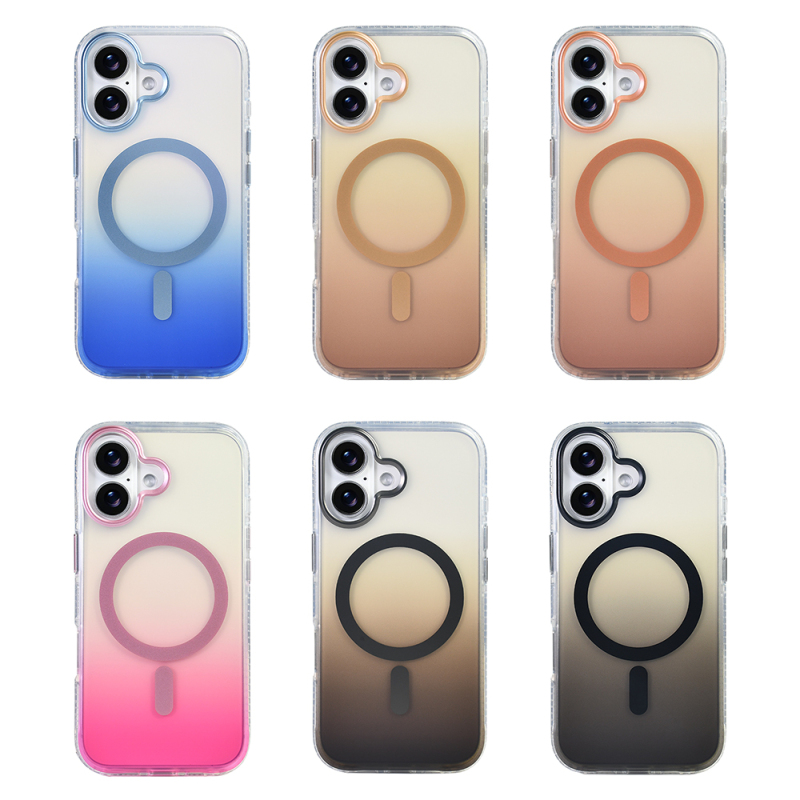 Apple iPhone 17 Case M-safe Charging Feature Transparent Color Transition Zore Toros Cover - 16