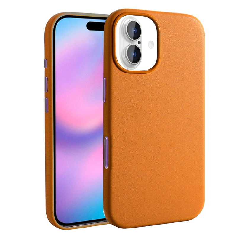 Apple iPhone 17 Case M-safe Charging Feature Zore Cupra PU Leather Look Cover - 6