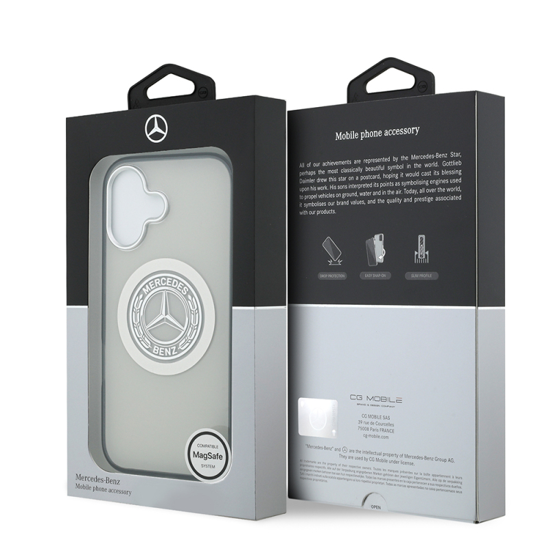 Apple iPhone 17 Case Mercedes Benz Original Licensed M-Safe Charging Feature Dual Layer PC Nostalgic Star Design Cover - 16