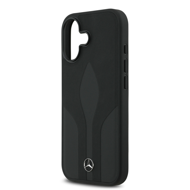 Apple iPhone 17 Case Mercedes Benz Original Licensed M-Safe Charging Feature Textured Patterned Leather Cover - 7