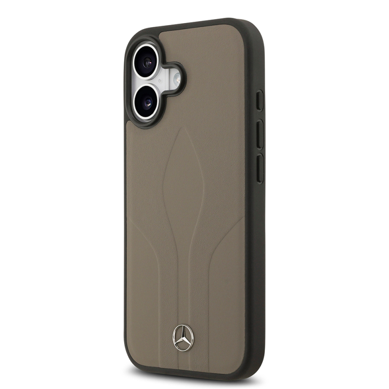 Apple iPhone 17 Case Mercedes Benz Original Licensed M-Safe Charging Feature Textured Patterned Leather Cover - 11