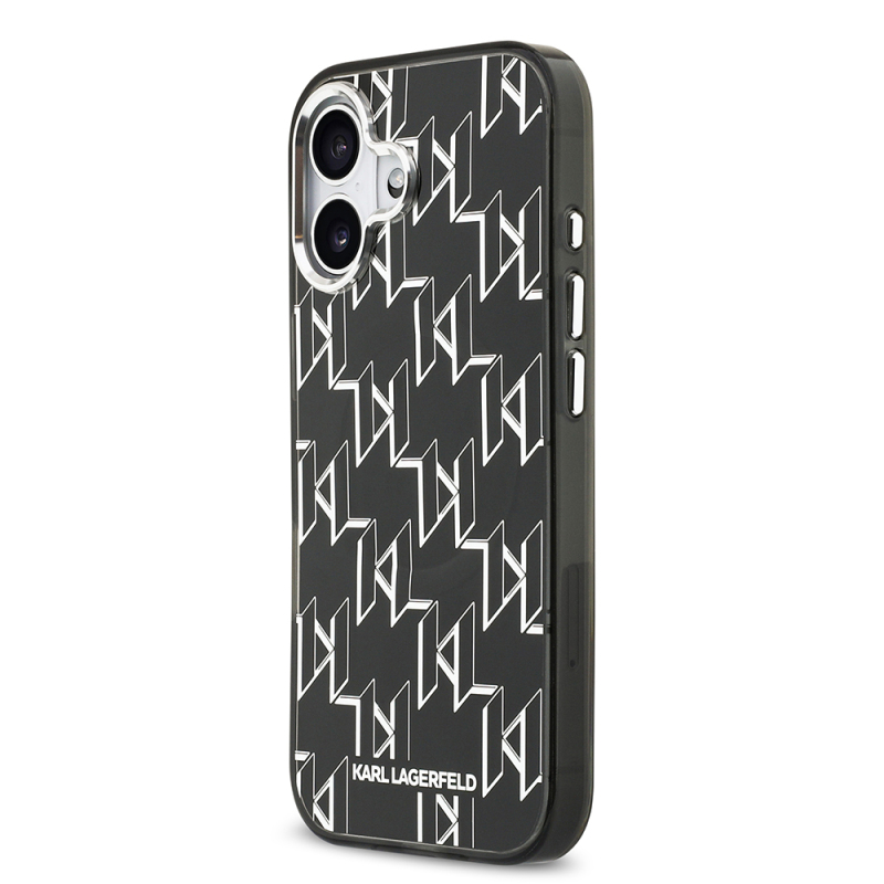 Apple iPhone 17 Case Original Licensed M-Safe Charging Feature Karl Lagerfeld IML Printed Monogram Design Cover - 3