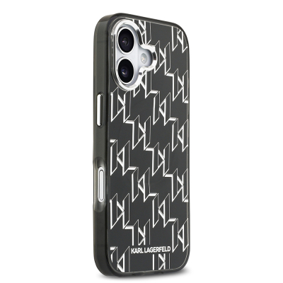 Apple iPhone 17 Case Original Licensed M-Safe Charging Feature Karl Lagerfeld IML Printed Monogram Design Cover - 5