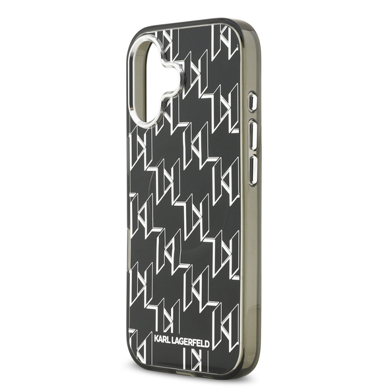 Apple iPhone 17 Case Original Licensed M-Safe Charging Feature Karl Lagerfeld IML Printed Monogram Design Cover - 7