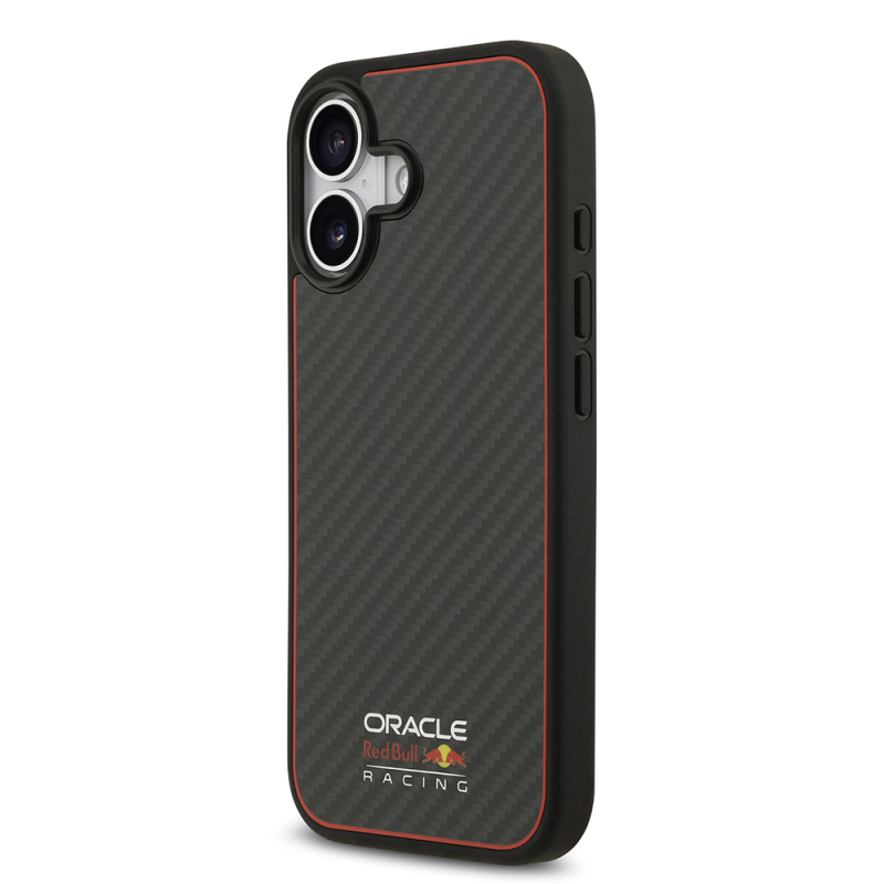 Apple iPhone 17 Case Redbull Original Licensed M-safe Charging Carbon Fiber Shining Logo Cover - 5
