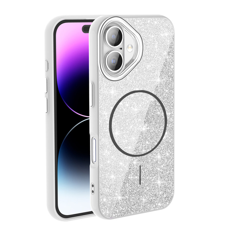Apple iPhone 17 Case Shining Glitter Zore Okso Cover with M-safe Charging Feature - 3