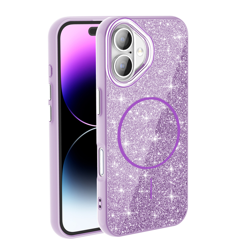 Apple iPhone 17 Case Shining Glitter Zore Okso Cover with M-safe Charging Feature - 5