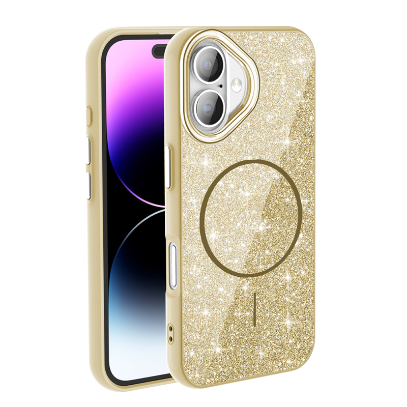 Apple iPhone 17 Case Shining Glitter Zore Okso Cover with M-safe Charging Feature - 6